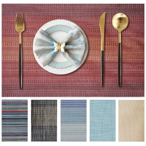 Evlmd Placemats, Vinyl Table Place Mats Washable Wipeable Placemat for Kitchen Dining Table Decoration Indoor Outdoor Placemats Set of 4, 12x18 Inch