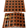 thumbnail image 1 of Placemats Set of 4 Washable,Halloween Orange Pumpkin Placemat for Dining Table Decorations, Heat-Proof Table Mats for Kitchen Dinner Banquet Fall Buffalo Check, 1 of 6