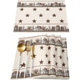 thumbnail image 1 of Placemats Set of 4 Washable,Rustic Country Star Placemat for Dining Table Decorations, Heat-Proof Table Mats for Kitchen Dinner Banquet Farmhouse Wooden Plank, 1 of 6