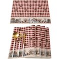 thumbnail image 1 of Placemats Set of 4 Washable,Rustic Country Star Red Lattice Placemat for Dining Table Decorations, Heat-Proof Table Mats for Kitchen Dinner Banquet Farmhouse Wooden Plank, 1 of 6