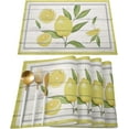 thumbnail image 1 of Placemats Set of 4 Washable,Yellow Lemon Pattern Green Leaf Placemat for Dining Table Decorations, Heat-Proof Table Mats for Kitchen Dinner Banquet Rustic Wood, 1 of 6
