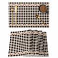 thumbnail image 1 of Placemats Set of 4, Western Texas Star Retro Woven Placemat, Linen Place Mats for Kitchen/Dining Tables, Country Vintage Black Beige Plaid Washable Table Mats for Party, 1 of 8