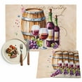 thumbnail image 1 of Placemats Set of 4, Wine Cask Place Mats Retro Farmhouse Grape Tablemats Washable Placemat Table Decoration for Kitchen Table Dinner Party Home Decor Indoor Outdoor 13x19 Inch, 1 of 9