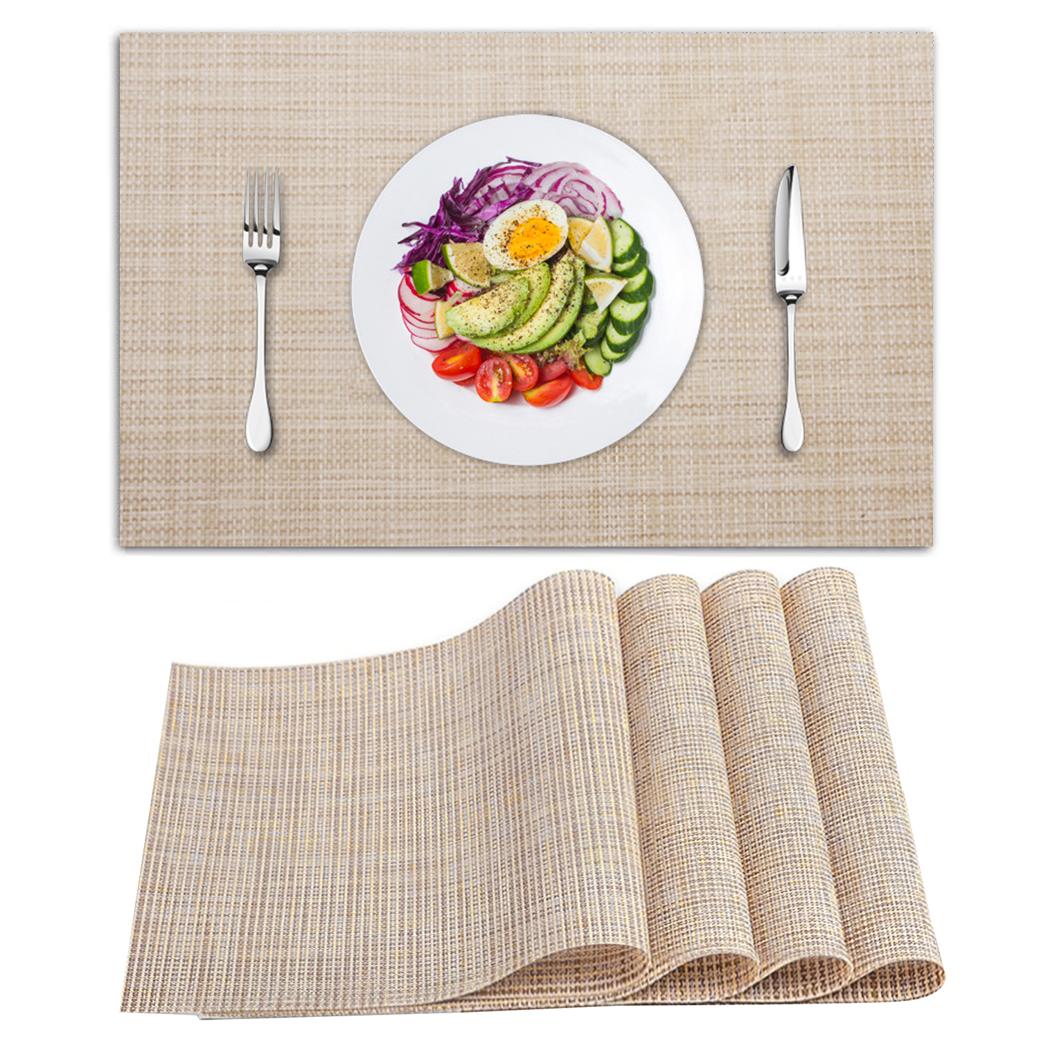 Placemats Set Of 4 Woven Placemats For Dining Table Heat Resistant 