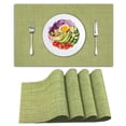 thumbnail image 1 of Placemats Set of 4, Woven Placemats for Dining Table, Heat-Resistant Placemats Stain Resistant Anti-Skid Washable PVC Table Mats, Vinyl Placemats for Kitchen Restaurant Table,Green, 1 of 7