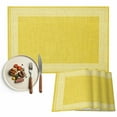 thumbnail image 1 of Placemats Set of 4, Yellow Linen Key Design Place Mats Geometric Back Print Tablemats Washable Placemat Table Decoration for Kitchen Table Dinner Party Home Decor Indoor Outdoor 13x19 Inch, 1 of 9
