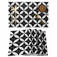 thumbnail image 1 of Placemats Set of 6, Black Rhombus Woven Placemat, Linen Place Mats for Kitchen/Dining Tables, Retro Abstract Geometric Pattern Washable Table Mats for Party, 1 of 8