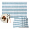 thumbnail image 1 of Placemats Set of 6, Blue Linen Stripes Place Mats Retro Striped Lines Tablemats Washable Placemat Table Decoration for Kitchen Table Dinner Party Home Decor Indoor Outdoor 13x19 Inch, 1 of 9