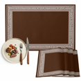 thumbnail image 1 of Placemats Set of 6, Brown Key Design Place Mats Geometric Back Print Tablemats Washable Placemat Table Decoration for Kitchen Table Dinner Party Home Decor Indoor Outdoor 13x19 Inch, 1 of 9