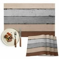 thumbnail image 1 of Placemats Set of 6, Brown Wood Grain Place Mats Farmhouse Wooden Stripes Tablemats Washable Placemat Table Decoration for Kitchen Table Dinner Party Home Decor Indoor Outdoor 13x19 Inch, 1 of 9