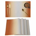 thumbnail image 1 of Placemats Set of 6, Burnt Orange Ombre Woven Placemat, Linen Place Mats for Kitchen/Dining Tables, Modern Grey Gradient Farmhouse Art Washable Table Mats for Party, 1 of 8