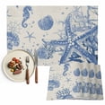 thumbnail image 1 of Placemats Set of 6, Conch Starfish Place Mats Blue Shell Seahorse Tablemats Washable Placemat Table Decoration for Kitchen Table Dinner Party Home Decor Indoor Outdoor 13x19 Inch, 1 of 9