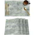 thumbnail image 1 of Placemats Set of 6, Cotton Linen Heat Table Mats Non-Slip Washable Retro Green Ombre Oil Painting Abstract Placemat for Holiday Banquet Dining Kitchen Table Decor, 1 of 6