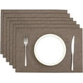 thumbnail image 1 of Placemats Set of 6 for Dining Table Washable Kitchen Table Placemats Heat Resistant Cloth Linen Table Mats Double Layer Water Absorbent Place Mats, Brown, 1 of 6