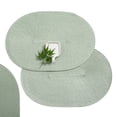 thumbnail image 1 of Hakochia 6-pack Washable Woven Vinyl Placemats Set, Non-Slip Heat-Resistant Oval Table Mats, 18x12 inches, Easy to Clean Everyday Meals, misty green, 1 of 7