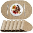 Walmart Faux Leather Oval Placemats Set of 6 DoubleSided, Heat