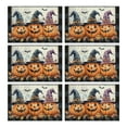thumbnail image 1 of Placemats Set of 6 Evil Pumpkin Witch Bat Spider Spooky Halloween Table Mat Washable Anti-Skid Outdoor Indoor Table Mats for Halloween Dining Table Accessories 12x18in Seasonal Fall Holiday Table Mats, 1 of 3
