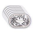 thumbnail image 1 of Placemats Set of 6 Floral Leather Placemats for Kitchen Dining Table Decor Heat Resistant Table Placemats Wipeable Table Mat Black/White 17.7*11.8inch, 1 of 6