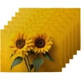 thumbnail image 1 of Placemats Set of 6 Florals Sunflowers Place Mats 12x18 Inch Heat Resistant Linen Placemats Washable Kitchen Table Place Mat Decoration Rectangle Table Runners for Home Party, 1 of 6