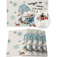 thumbnail image 1 of Placemats Set of 6 Gnome Coffee Time Place Mats for Dining Table Heat-Resistant Non-Slip Washable Snowflake Table Mat for Dining Room, Kitchen, Home Decoration, 1 of 1