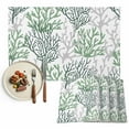 thumbnail image 1 of Placemats Set of 6, Green Grey Ocean Coral Place Mats Summer Marine Life Tablemats Washable Placemat Table Decoration for Kitchen Table Dinner Party Home Decor Indoor Outdoor 13x19 Inch, 1 of 9