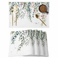 thumbnail image 1 of Placemats Set of 6, Green Leaves Woven Placemat, Linen Place Mats for Kitchen/Dining Tables, Eucalyptus Leaves Weeping Summer Botanical Washable Table Mats for Party, 1 of 8