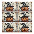 thumbnail image 1 of Placemats Set of 6 Happy Halloween Pumpkin Bat Spider Ghost Place Mats Washable Anti-Skid Table Mats for Halloween Dining Table Accessories Autumn Halloween Dining Table Mats, 1 of 3