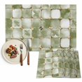 thumbnail image 1 of Placemats Set of 6, Light Green Floral Leaves Place Mats Ethnic Style Lattice Tablemats Washable Placemat Table Decoration for Kitchen Table Dinner Party Home Decor Indoor Outdoor 13x19 Inch, 1 of 9