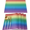 thumbnail image 1 of Placemats Set of 6,Non Slip Washable Table Mats Set, Red Yellow Green Blue Purple Gradient Table Placemats for Kitchen Dining Table,Wedding Holiday Party Decoration, 1 of 6