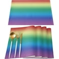 thumbnail image 1 of Placemats Set of 6,Non Slip Washable Table Mats Set, Red Yellow Green Blue Purple Gradient Table Placemats for Kitchen Dining Table,Wedding Holiday Party Decoration, 1 of 6