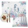 thumbnail image 1 of Placemats Set of 6, Ocean Seahorses Place Mats Coral Shell Fish Marine LIfe Tablemats Washable Placemat Table Decoration for Kitchen Table Dinner Party Home Decor Indoor Outdoor 13x19 Inch, 1 of 9