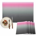 thumbnail image 1 of Placemats Set of 6, Ombre Grey Pink Place Mats Gradient Stripes Tablemats Washable Placemat Table Decoration for Kitchen Table Dinner Party Home Decor Indoor Outdoor 13x19 Inch, 1 of 9
