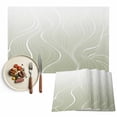 thumbnail image 1 of Placemats Set of 6, Ombre Sage Green Stripes Place Mats Striped Lines Waves Tablemats Washable Placemat Table Decoration for Kitchen Table Dinner Party Home Decor Indoor Outdoor 13x19 Inch, 1 of 9