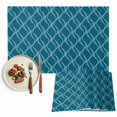 thumbnail image 1 of Placemats Set of 6, Peacock Blue Lines Place Mats Abstract Waves Striped Tablemats Washable Placemat Table Decoration for Kitchen Table Dinner Party Home Decor Indoor Outdoor 13x19 Inch, 1 of 9