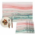thumbnail image 1 of Placemats Set of 6, Pink Teal Marble Place Mats Abstract Fluid Tablemats Washable Placemat Table Decoration for Kitchen Table Dinner Party Home Decor Indoor Outdoor 13x19 Inch, 1 of 9