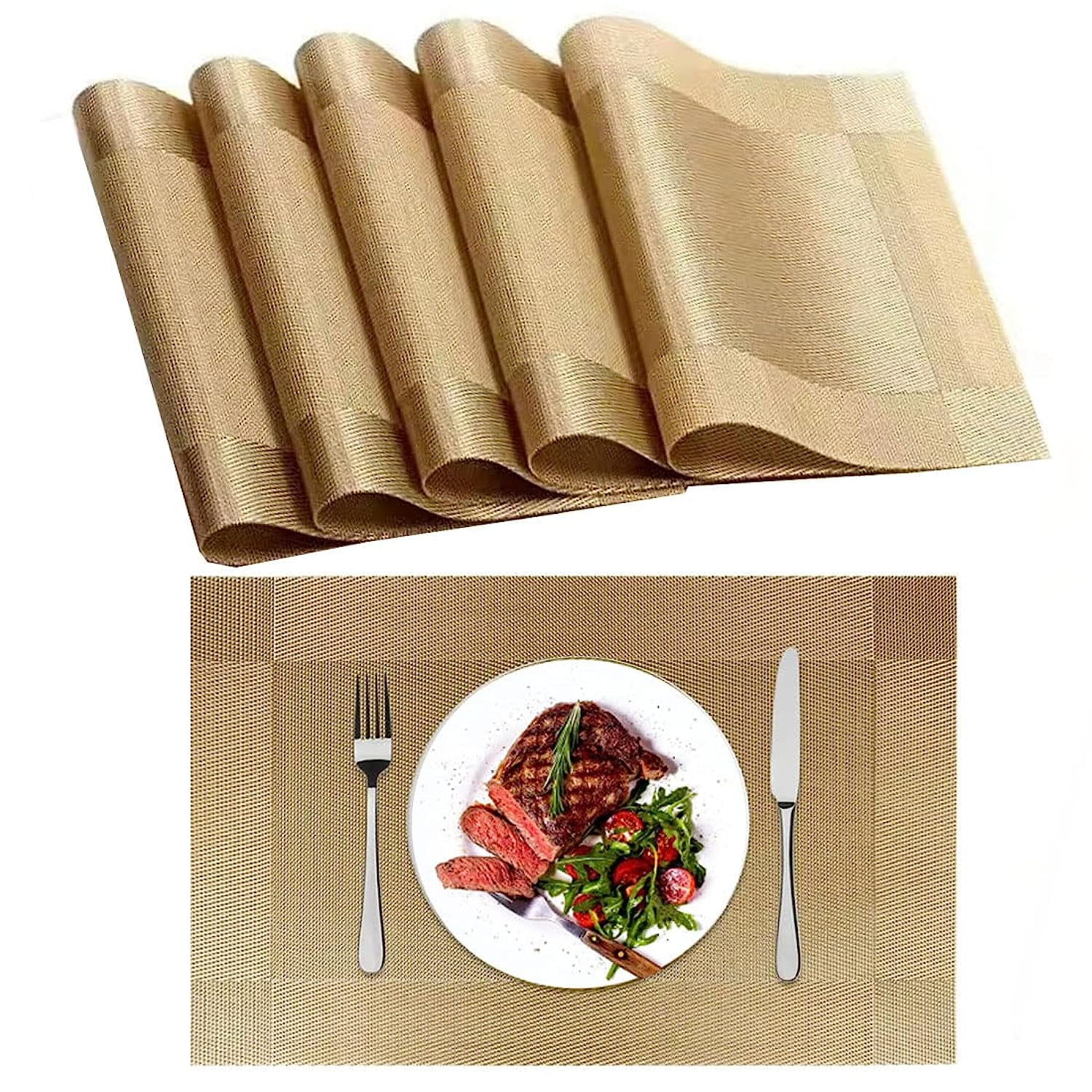 Placemats Set Of 6, Place Mats For Kitchen Dining Table (12