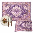 thumbnail image 1 of Placemats Set of 6, Purple Bohemian Place Mats Retro Boho Medieval Mural Tablemats Washable Placemat Table Decoration for Kitchen Table Dinner Party Home Decor Indoor Outdoor 13x19 Inch, 1 of 9