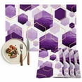 thumbnail image 1 of Placemats Set of 6, Purple Geometric Place Mats Modern Abstract Lines Tablemats Washable Placemat Table Decoration for Kitchen Table Dinner Party Home Decor Indoor Outdoor 13x19 Inch, 1 of 9