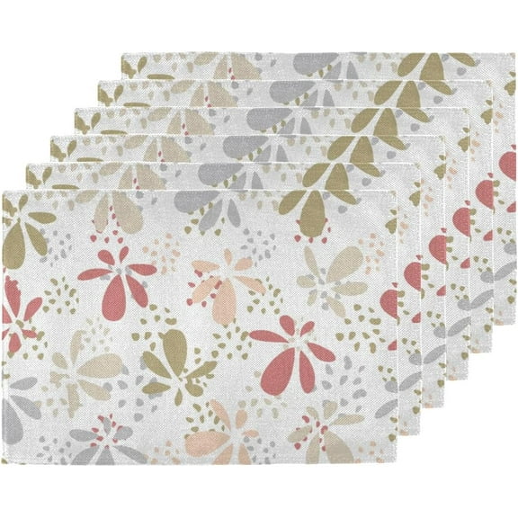 Placemats Set of 6 Rain Drops Place Mats 12x18 Inch Heat Resistant Linen Placemats Washable Kitchen Table Place Mat Decoration Rectangle Table Runners for Home Party