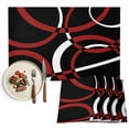 thumbnail image 1 of Placemats Set of 6, Red Black Geometric Circle Place Mats Modern Abstract Lines Tablemats Washable Placemat Table Decoration for Kitchen Table Dinner Party Home Decor Indoor Outdoor 13x19 Inch, 1 of 9