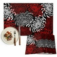 thumbnail image 1 of Placemats Set of 6, Red Floral Place Mats Gradient Abstract Flowers Tablemats Washable Placemat Table Decoration for Kitchen Table Dinner Party Home Decor Indoor Outdoor 13x19 Inch, 1 of 9