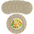 thumbnail image 1 of Placemats Set of 6, Round Gold Vinyl Placemats 15''Easy-to-Clean Non-Slip Heat-Resistant Place Mats for Dinning Table, Wedding, Party, Festival (6 Pcs), 1 of 6