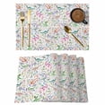 thumbnail image 1 of Placemats Set of 6, Spring Dinosaurs Woven Placemat, Linen Place Mats for Kitchen/Dining Tables, Farmhouse Botanical Floral Watercolor Washable Table Mats for Party, 1 of 8