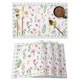 thumbnail image 1 of Placemats Set of 6, Spring Floral Woven Placemat, Linen Place Mats for Kitchen/Dining Tables, Pink Flowers Sage Green Plaid Pastoral Washable Table Mats for Party, 1 of 8