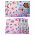 thumbnail image 1 of Placemats Set of 6, Spring Floral Woven Placemat, Linen Place Mats for Kitchen/Dining Tables, Purple Pink Blue Flower Botanical Ombre Washable Table Mats for Party, 1 of 8