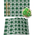 thumbnail image 1 of Placemats Set of 6, St Patrick''s Day Spring Clover Green White Check Lattice Washable Burlap & Cotton Placemats for Kitchen Dining Table Holiday Home Decoration, 1 of 6