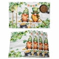 thumbnail image 1 of Placemats Set of 6, St. Patrick's Day Woven Placemat, Linen Place Mats for Kitchen/Dining Tables, Green Gnomes Lucky Shamrocks Grey Farm Wooden Washable Table Mats for Party, 1 of 8