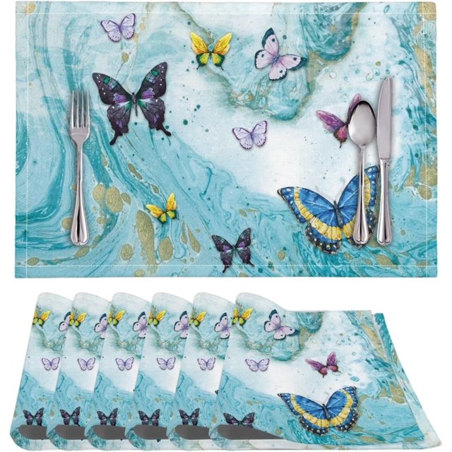 Placemats Set of 6, Stain Scratch Resistant Heat Resistant Mats Multi