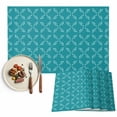 thumbnail image 1 of Placemats Set of 6, Turquoise Plaid Place Mats Diamond Texture Tablemats Washable Placemat Table Decoration for Kitchen Table Dinner Party Home Decor Indoor Outdoor 13x19 Inch, 1 of 9