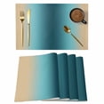 thumbnail image 1 of Placemats Set of 6, Turquoise Yellow Ombre Woven Placemat, Linen Place Mats for Kitchen/Dining Tables, Farmhouse Modern Gradient Art Washable Table Mats for Party, 1 of 8